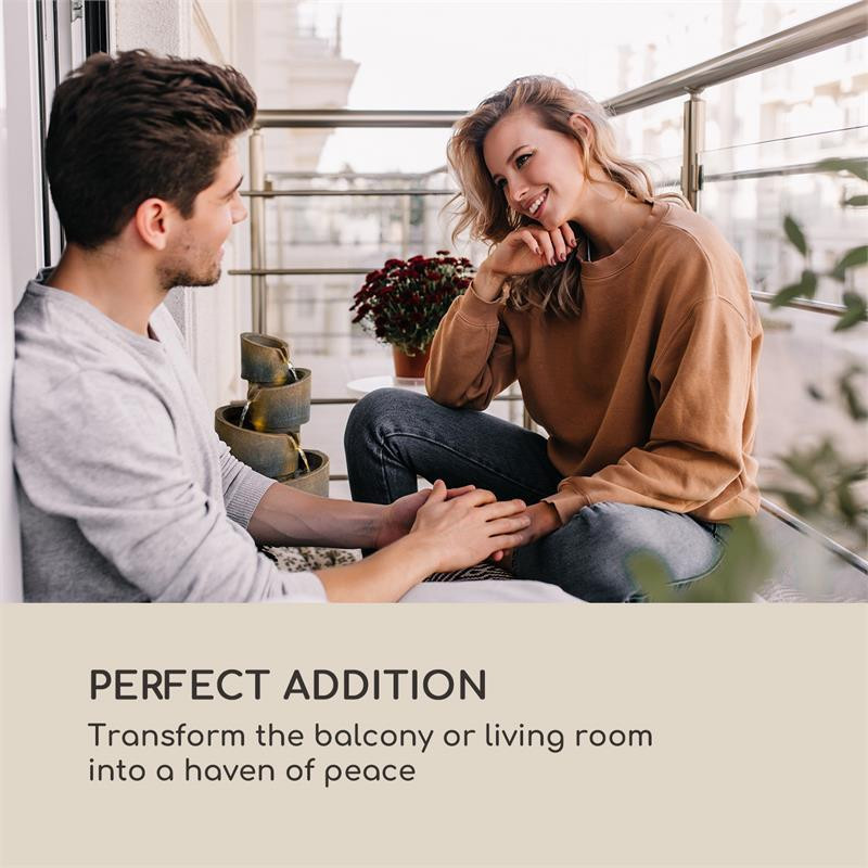 Мантуанский каскадный фонтан, солнечный фонтан, садовый фонтан, 4 уровня, работа от батареи, 2,8 Вт, солнечная Ровно - изображение 5