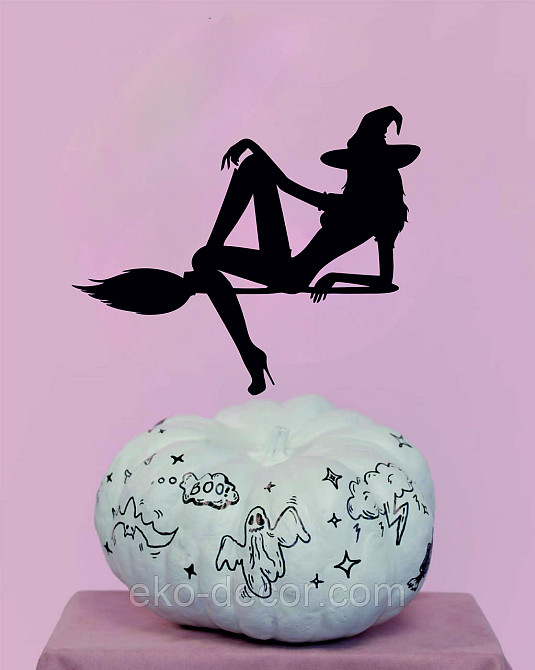 Декоративне настінне Панно «Відьма на мітлі», Декор на стіну 90*74 см, Чорний Київ - фото 5