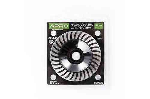 Чаша алмазна шліфувальна 125 мм 22-24% Турбо APRO Рівне
