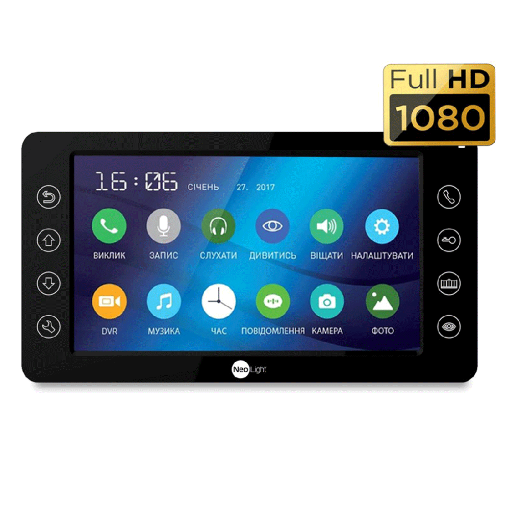 Кольоровий відеодомофон NeoLight Kappa+ HD Чорний Київ - фото 1