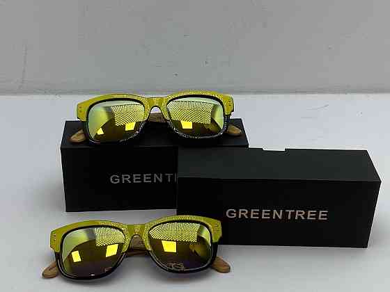 Сонцезахисні окуляри GREENTREEN унісекс з дерев'яними дужками дзеркальні Луцьк