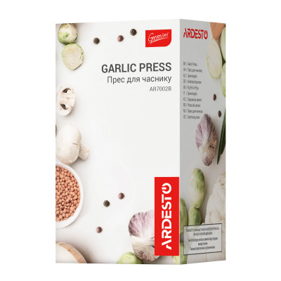 Прес для часнику Ardesto Gemini, 12см, нержавіюча сталь, пластик, чорний (AR7002B) Вінниця - фото 6