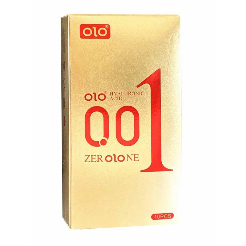 Презервативи Olo Foil 0.01 GOLD 10шт точки та ребра, гіалуронова змазка (фольга) Sex Aura Київ - фото 1