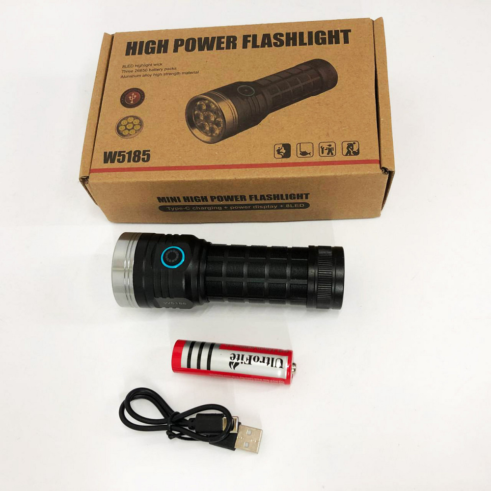 Ручний ліхтар cob PLD W5185-8XHP360, Ліхтар портативний переносний Тактичний з діодом KD-81 Львів - фото 12