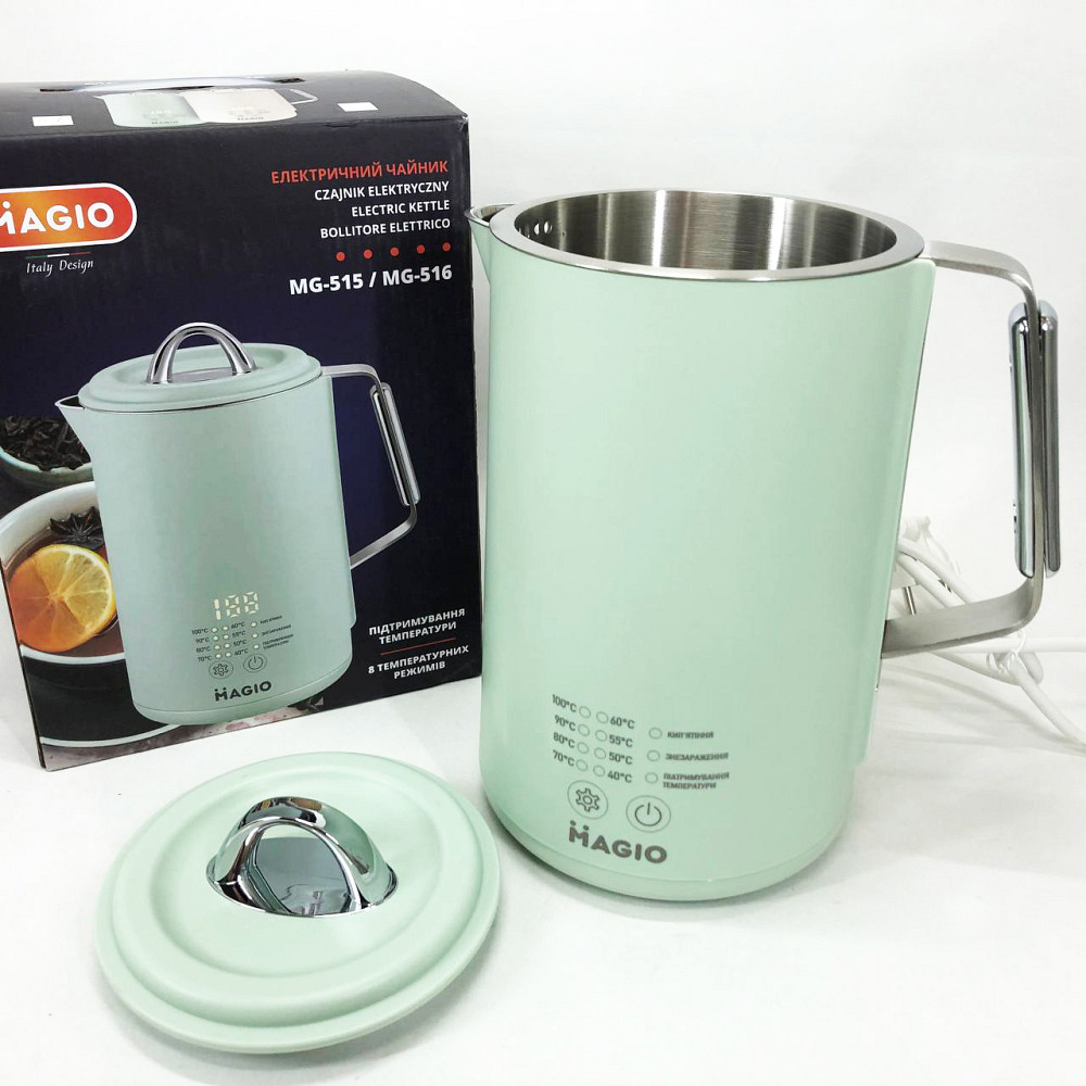 Тихий побутовий чайник Magio MG-515 1.5 л 1500 Вт, Електрочайник з індикатором включення HG-71 Івано-Франківськ - фото 7