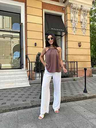 Жіноча блузка без рукавів "Mila" оптом | Норма і батал | Розпродаж моделі Шоколадний, 46-48 Київ