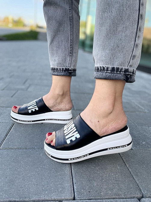 teona Шльопанці жіночі TEONA 132 чорні (літо, шкіра натуральна) (4106) Коломия - фото 5