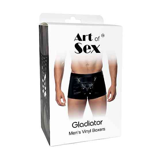 Чоловічі труси з сюрпризом Art of Sex - Gladiator, чорні з ефектом мокрого оксамиту, розмір XL Sex Aura Київ