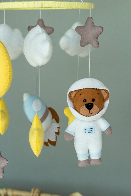 Дитячий музичний мобіль на ліжечко для немовлят WooolyWool «Космонавт» з 35 мелодіями Київ - фото 6