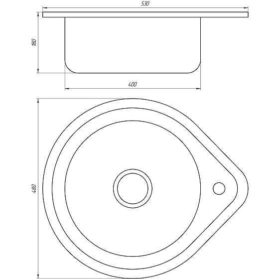 Мийка кухонна врiзна кругла 530х180 Satin MR 530 E Mira Луцьк