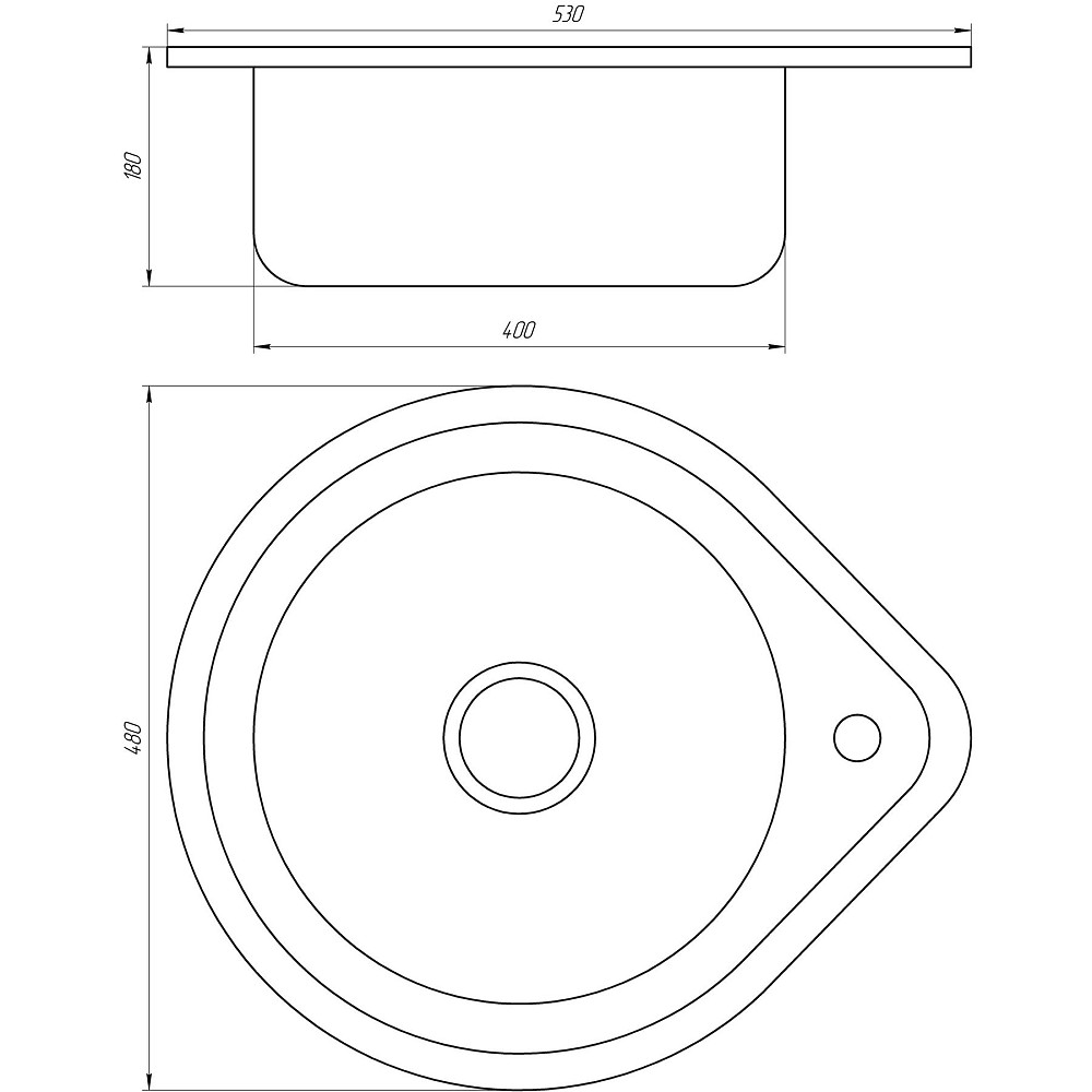 Мийка кухонна врiзна кругла 530х180 Satin MR 530 E Mira Луцьк - фото 2