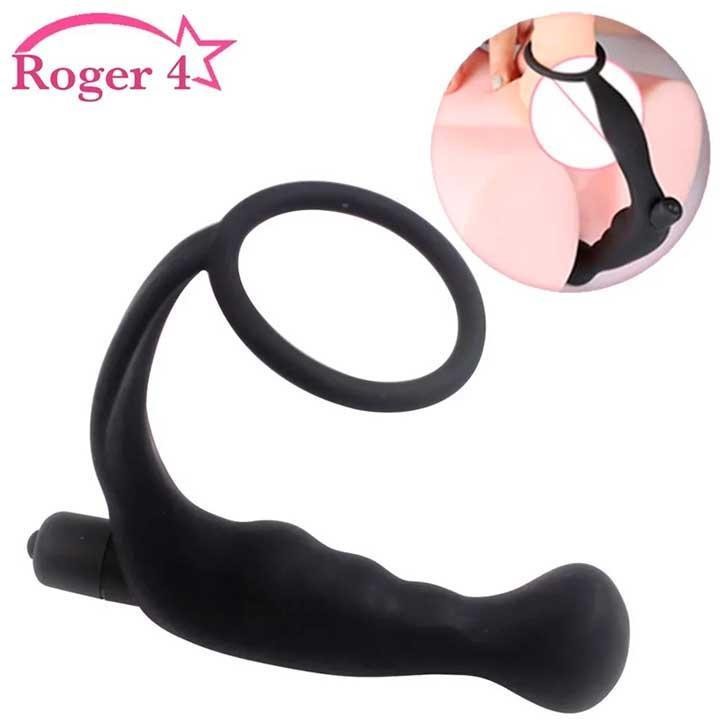 Анальний масажер стимулятор простати з вібрацією Roger-4 - Чорний Вінниця - фото 15