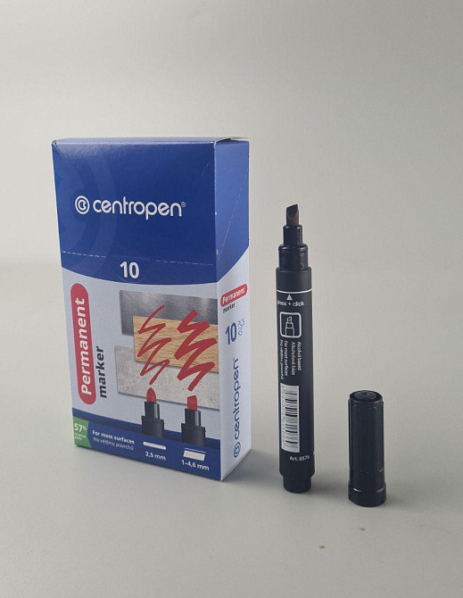 Маркер перманентний 1.0-4,6mm скошений тм Centropen код8576 (10 шт.) Харків - фото 3