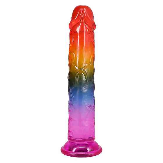 Дилдо Doc Johnson Crystal Jellies - 7.5 Inch Dong - Rainbow Sex Aura Киев