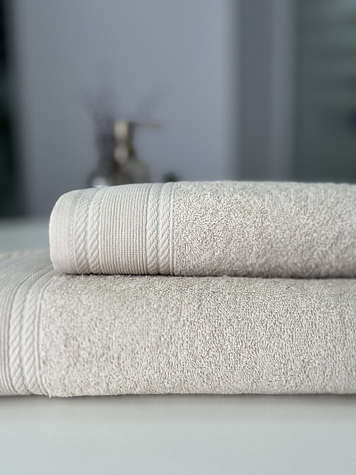 Махровий рушник IDEAL TEXTILE Легкий бриз 70х140 см 450 г/м2 100% бавовна Бежевий Чернівці - фото 3
