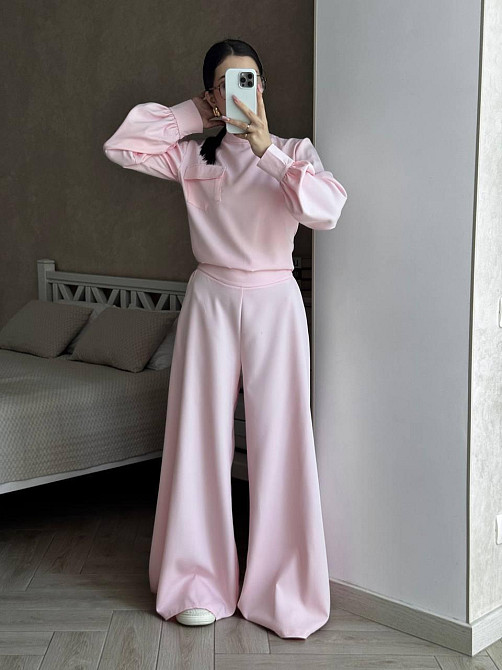 Жіночий базовий костюм-двійка: кофта та штани з костюма Пудра, 46/48 Одеса - фото 2