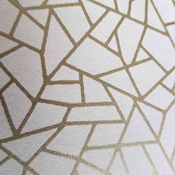 Шпалери флізелінові еко Galerie Metallic FX 0,53Х10 англія абстракція смуги золотом структурних на молочному Київ