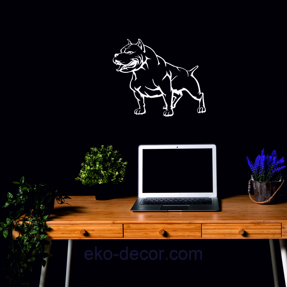 Декоративное настенное Панно «Американский питбультерьер» Декор на стену 90*75 см, Белый Киев - изображение 4