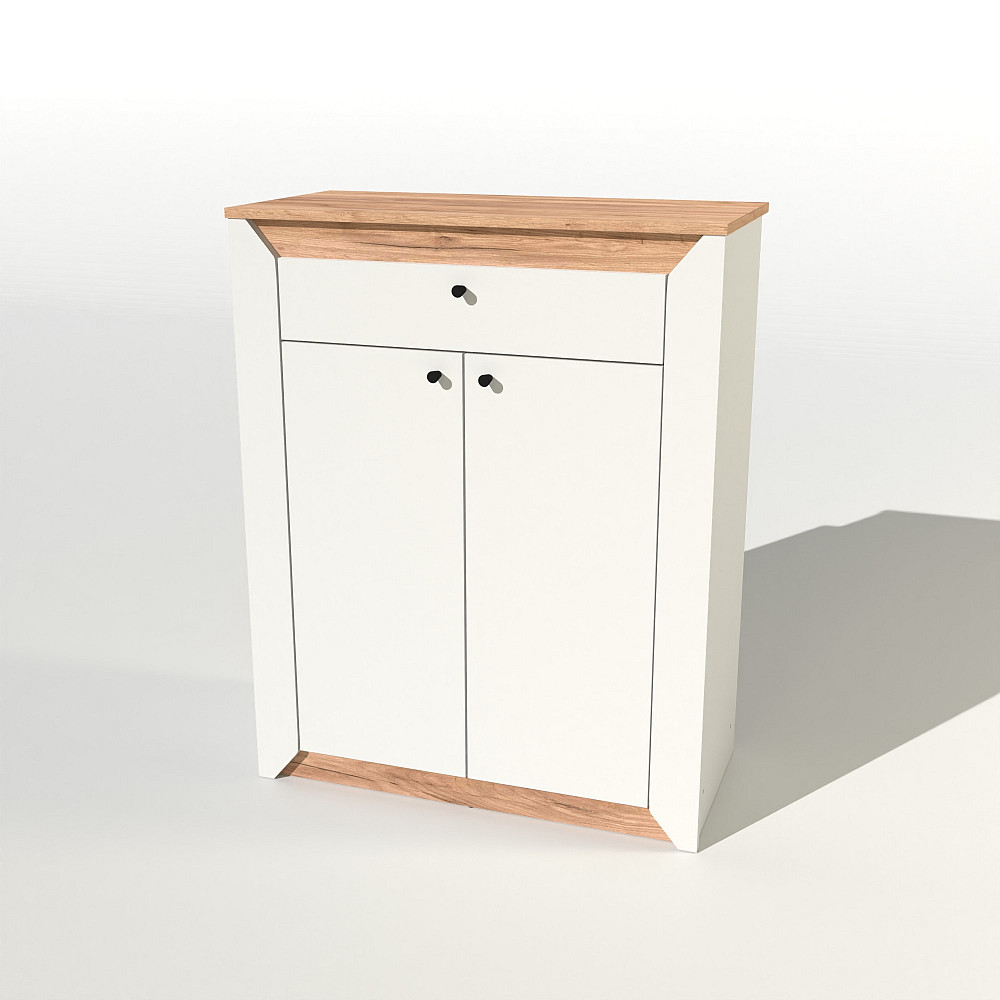 Тумба закрита Еверест Нордік-800 80х38х100 см Білий + Дуб крафт золотий (DTM-5529) Львів - фото 2