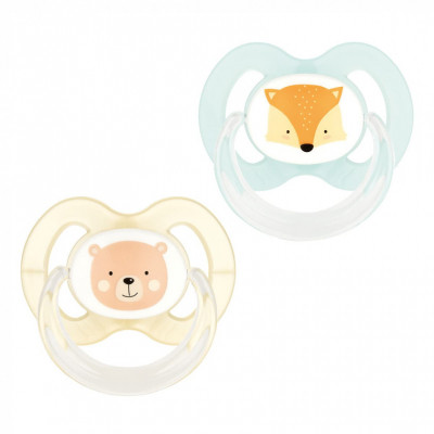 Пустышка Baby-Nova Forest Animals 6-18 мес. персиковая/бирюзовая 2 шт (3962321) Винница - изображение 1