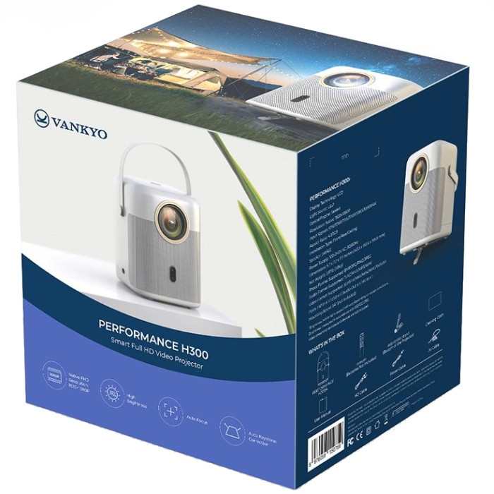 Проектор Vankyo H300A Full HD 220 ANSI Lm 1000:1 16:9/4:3 HDMI  Android 9.0 Wifi 6 білий Вінниця - фото 7