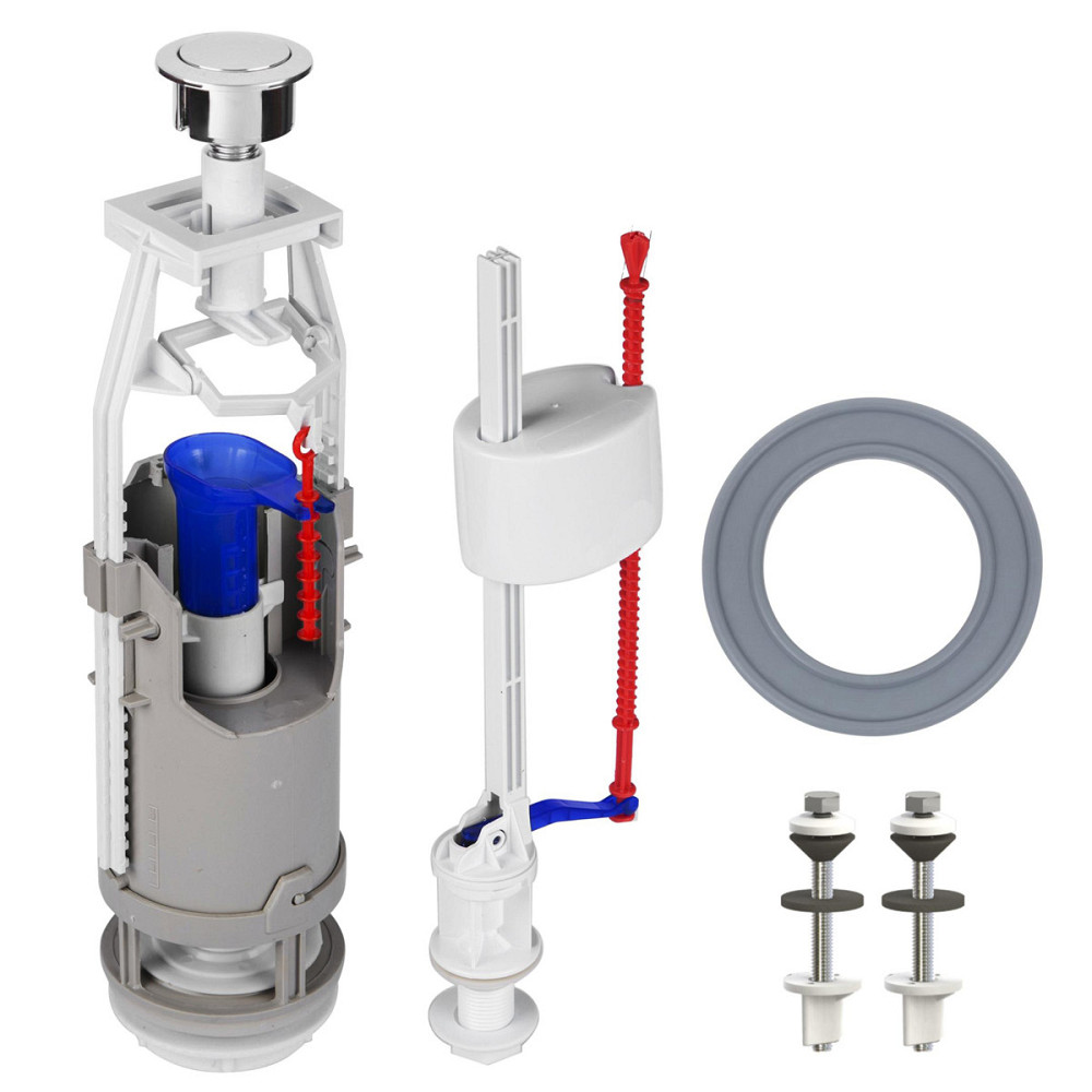 Комплект арматури для змивного бачка з нижнью подачею води 1/2″, з одним режимом зливу АБк-12 (000030903) Київ - фото 1