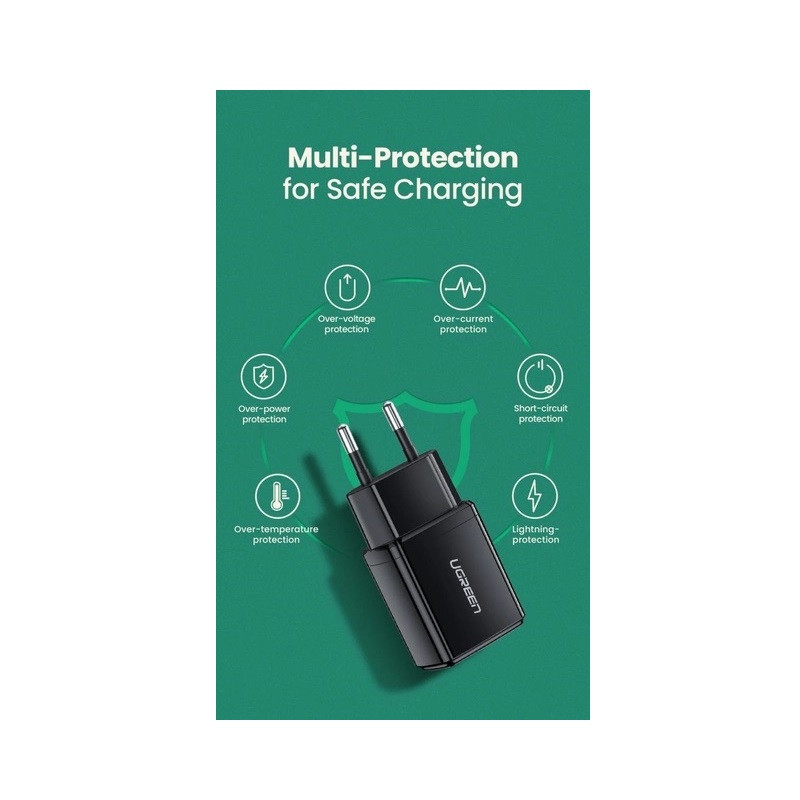 Зарядное устройство UGREEN ED011 USB (черное) Киев - изображение 2