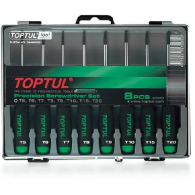Набор отверток Toptul для точных работ (T5-T20) 8шт. (GAAW0801) Винница - изображение 1
