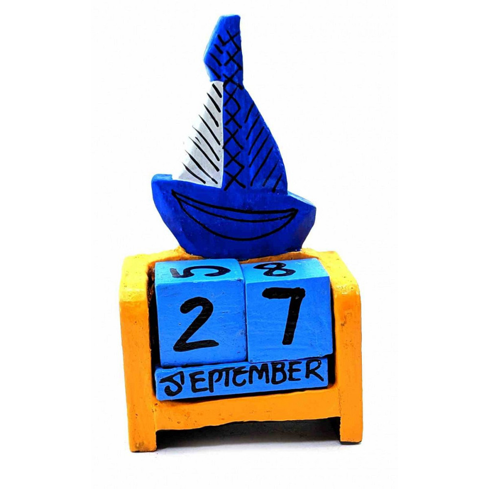 Календар дерев'яний з кубиками вітрильник Київ - фото 1