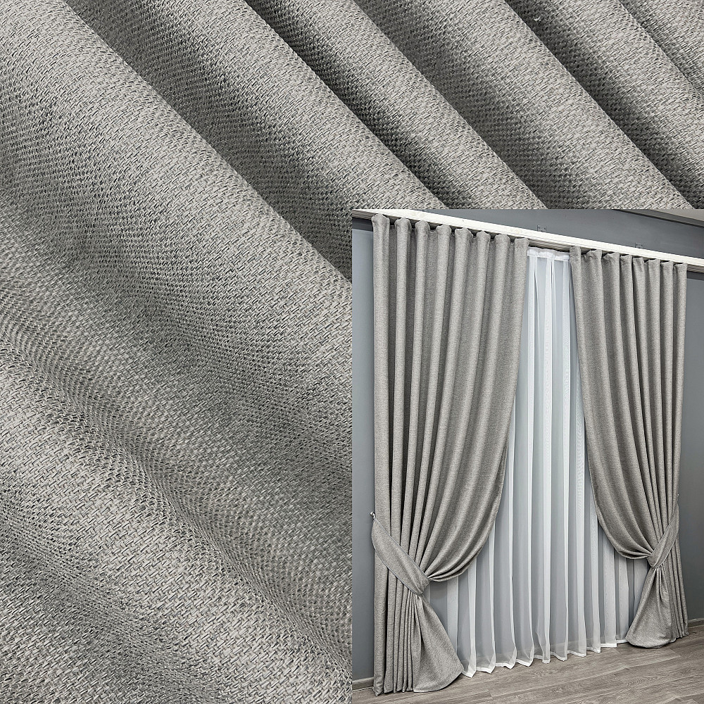 Комплект готовых штор VR-Textil Лен Grand Linen № 2041ш Светло-серый 200х300см 2 шт (32-387) Киев - изображение 1