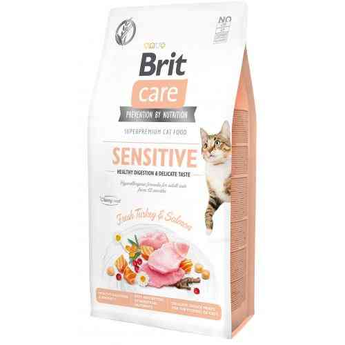 Корм сухий Brit Care Cat Grain Free Sensitive HDigestion Delicate Taste для дорослих котів з чутливим травленням з індичкою Київ