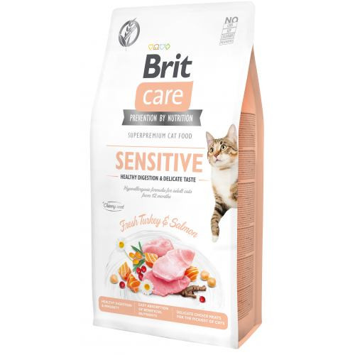 Корм сухий Brit Care Cat Grain Free Sensitive HDigestion Delicate Taste для дорослих котів з чутливим травленням з індичкою Київ - фото 1