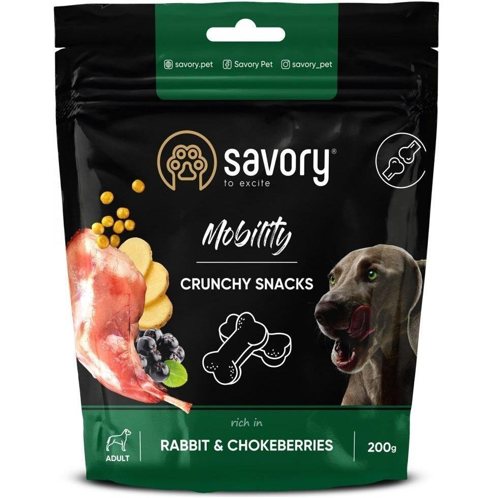 Хрустящие лакомства для собак Сейвори Savory Mobility Crunchy Snacks для здоровья суставов с кроликом и ароние Винница - изображение 1