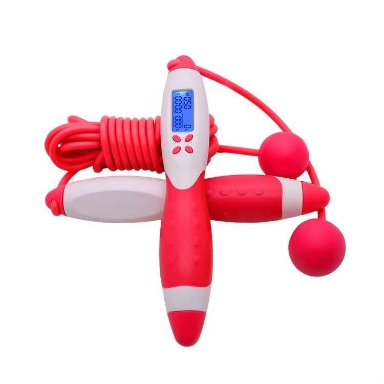 Скакалка умная, цифровая с электронным счетчиком регулируемая для фитнеса, цвет розовый Каменец-Подольский - изображение 1