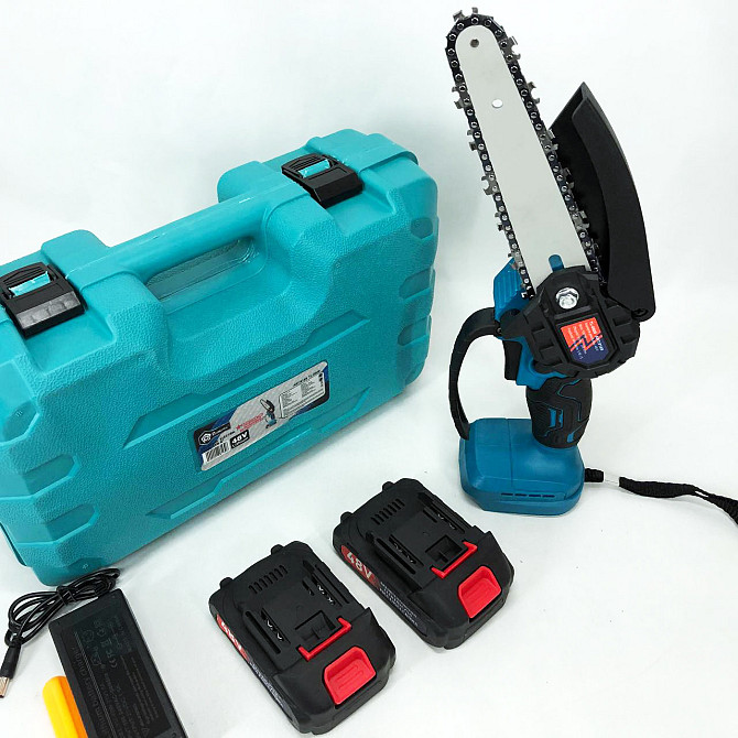 Міні-ланцюгова пила для дачі 6"(15 см) Domotec 24V, Малогабаритна пила MN-265 на акумуляторі Київ - фото 2