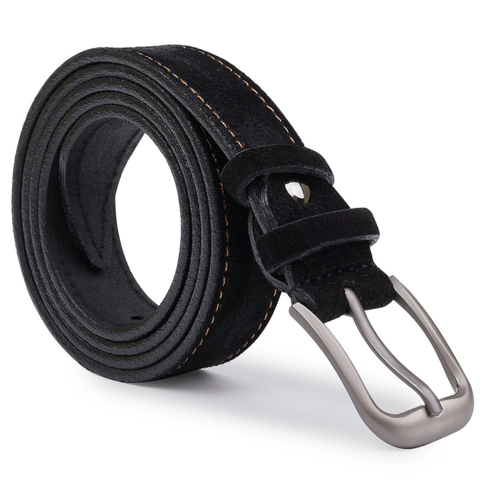 Замшевий ремінь унісекс Vintage 20781 Чорний Київ - фото 2