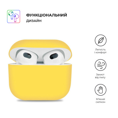 Чехол для наушников Armorstandart Ultrathin Silicone Case для Apple AirPods 3 Mellow Yellow (ARM60300) Винница - изображение 2