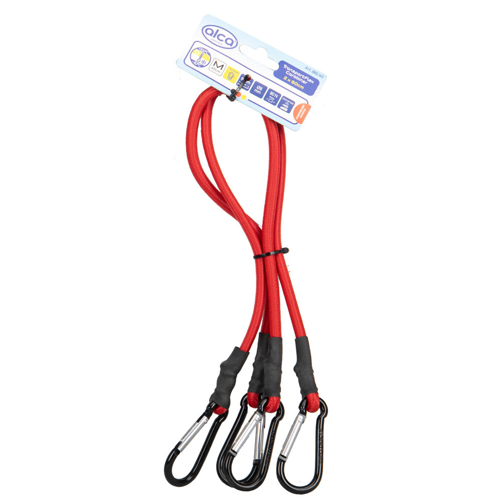 Ремені для кріплення вантажу 2х60см "TransportFlex Carabiner" Alca, 882160 Київ - фото 1