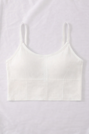 Женская базовая майка-топ на тонких бретелях бесшовная S белый Киев