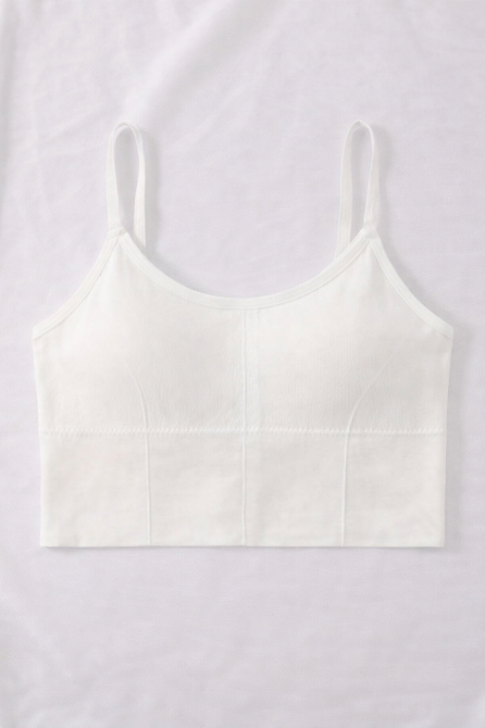 Женская базовая майка-топ на тонких бретелях бесшовная S белый Киев - изображение 1