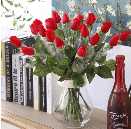 Штучні троянди 5 штук 44 см червоний Київ - фото 1