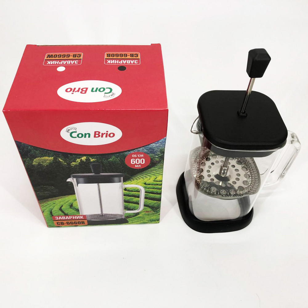 Эксклюзивные заварочные чайники Con Brio 600 мл CB-6660B, Стеклянный чайник с фильтром для заварки чая GW-48 Львов - изображение 7