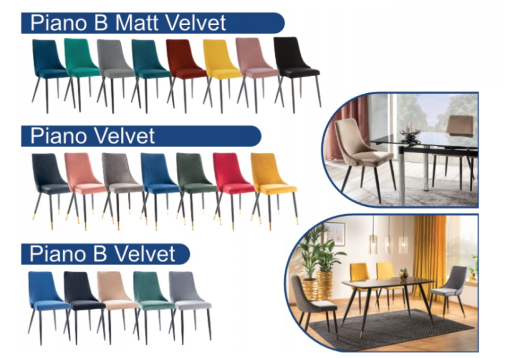 Стілець PIANO B MATT VELVET чорний каркас/синій 79 Київ - фото 3