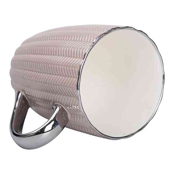 Liling Rongxiang Ceramic Чашка порцелянова 400 (мл) з сріблястим обідком та ручкою для чаю, кав Київ