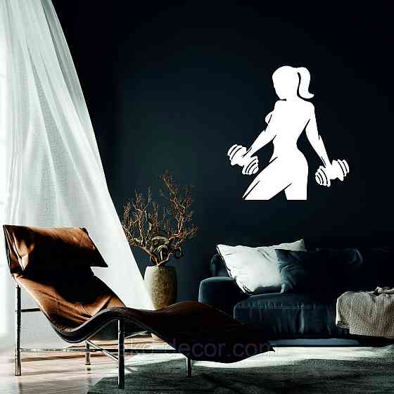 Декоративне настінне 3D Панно «Бодібілдінг» Декор на стіну з об'ємом 70*63 см, Білий Київ