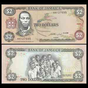 Ямайка 2 долари 1993 г UNC Р-69е Полтава