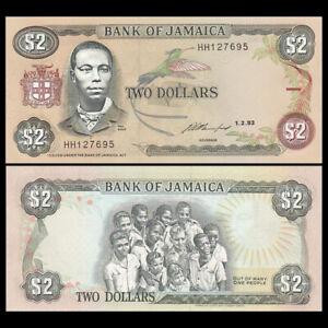 Ямайка 2 долари 1993 г UNC Р-69е Полтава - фото 1
