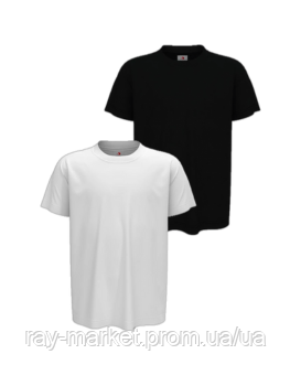 Набір базових дитячих футболок 2 шт Stedman Classic-T Kids для дівчаток білий/чорний (ST2200W-WHI-BLO) XL Київ - фото 1