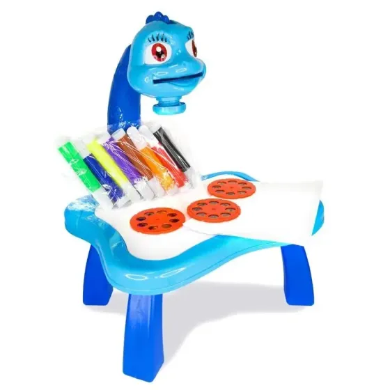 Голубой Детский стол проектор для рисования с подсветкой Projector Painting 24 Детали Коломыя