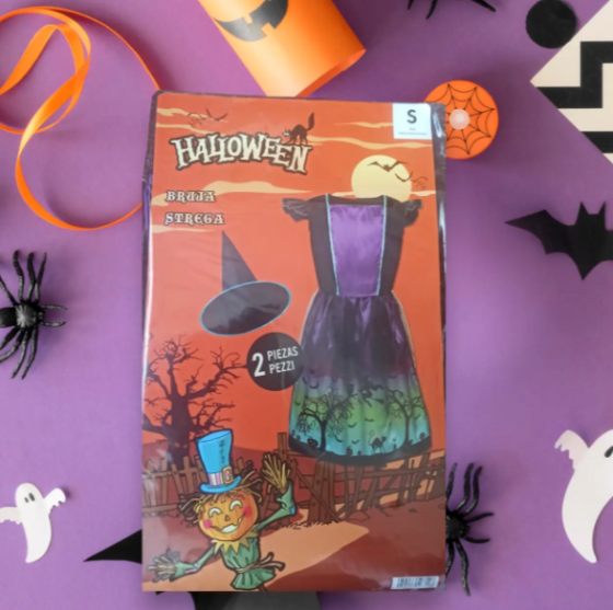 Костюм на Хелловін для дівчинки з капелюхом різнобарвний Київ